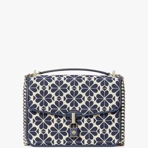 Kate Spade New York Locket Large Canvas And Leather Shoulder Bag Blue